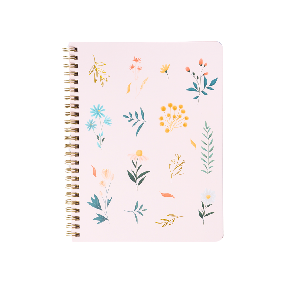 Summer Garden notebook by happy hoos, pink notebook with beautiful florals. 