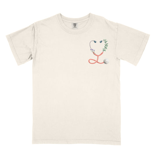 Floral Stethoscope Nurse Tee | Cute Nurse Gift Shirt