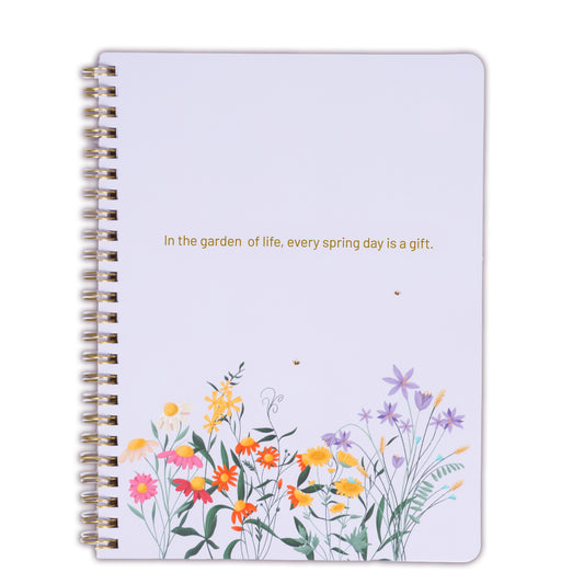 Spring Meadow Spring Floral Lined Spiral Notebook - Wildflower Cover